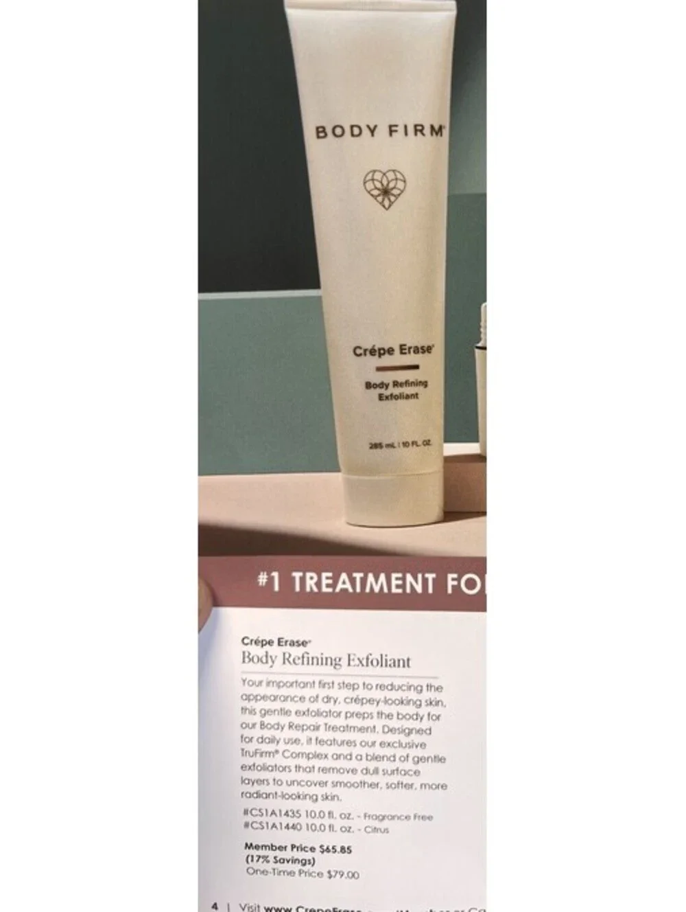 BODY FIRM Crepe Erase Body Refining Exfoliant 10 fl oz ~ New & Sealed